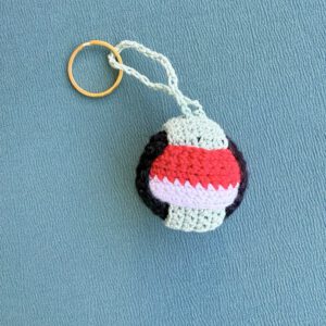 Keychain - Ball with playful stripes