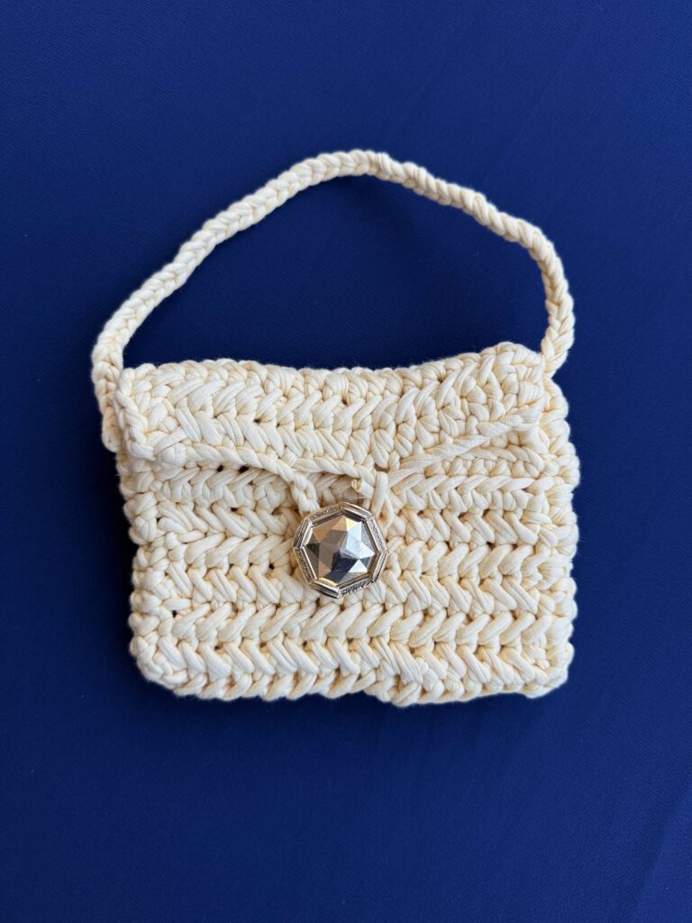 Handmade Small Crochet Bag – Creamy Beige