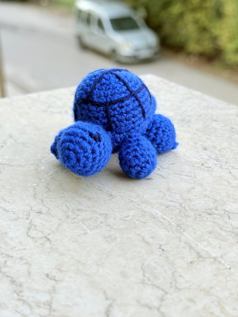 Crochet Turtle Plush – Ocean Blue