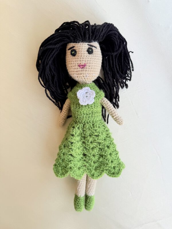 Crochet Doll – Emerald Blossom