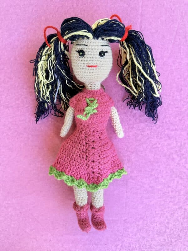 Crochet Doll – Raspberry Bloom