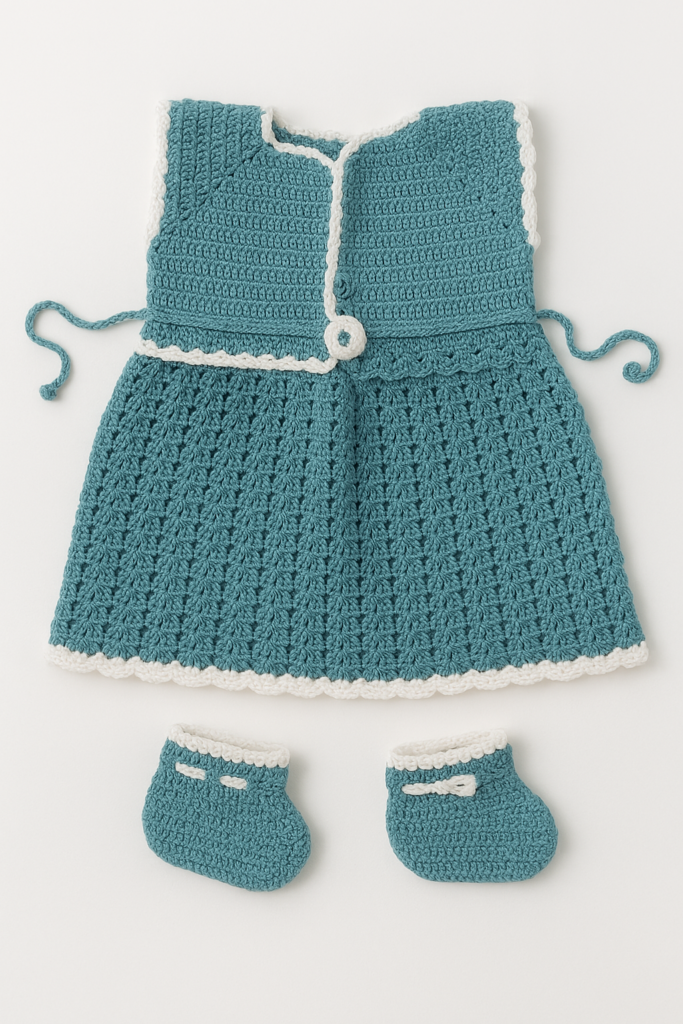 Crochet Baby Dress Set – Ocean Blue